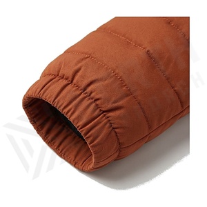 Hooded Quilted Waterproof <b>Bubble</b> Jacket Black Full Sleeve Winter Windproof Cotton Shell Knitted Fabric Polyester Filling Stand - Product Image 6
