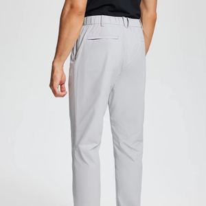 Men's Pants & <b>Trousers</b> <b>Light</b> Gray Straight Fit <b>Trousers</b> High Waist Button Fly Anti-Wrinkle Smart Casual Woven Polyester Pants - Product Image 4