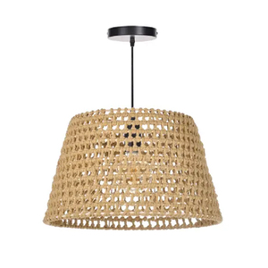 Boho Modern Industrial Adjustable Hemp Rope Woven Pendant <b>Ceiling</b> Lamp - Product Image 5