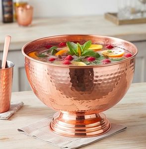 Grand bol à nourriture en cuivre poli avec cuillère, ustensiles de cuisine, outils de cuisson, articles pour hôtels, restaurants et fêtes. - Product Image 4