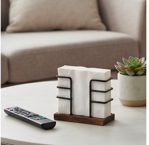Beau porte-serviettes en bois et en métal parfait pour organiser les serviettes tout en améliorant la décoration de table avec des accents uniques - Product Image 6
