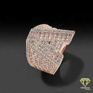 <b>Silver</b> Initial A Letter Moissanite Diamond <b>Ring</b> for <b>Men</b> Iced Out Baguette Hip Hop Statement Pinky <b>Ring</b> wedding gift - Product Image 2