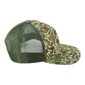 Casquette de chasse structurée 6 panneaux en maille, motif camouflage vintage personnalisé, avec logo brodé, ajustable pour activités de plein air - Product Image 5