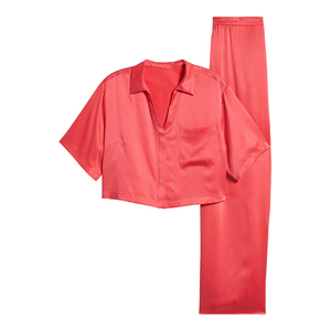 Pijamas de Satén Suave y Transpirable para Mujer, Pantalones Largos de Manga Larga, Talla Grande, Ropa de Dormir, Conjunto para el Hogar - Product Image 3
