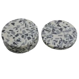 White <b>Wood</b> <b>Coaster</b> and Customized Size and 5mm Thickness and Cheap Price with Gold Design Piece and Handmade Use - Product Image 1