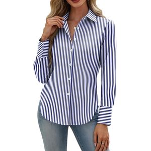 Camisa de Mujer con Estampado de Hojas Botánicas, Cuello Cubano, Corte Recto, Satén de Algodón, Estilo Fresco para Vacaciones, Blusa de Verano - Product Image 4