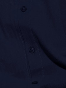 Camisa Casual de Manga Larga para Hombre, Color Azul Marino, Cuello Clásico, Antiarrugas, Tela Popelina, Manga Larga, para Otoño - Product Image 4