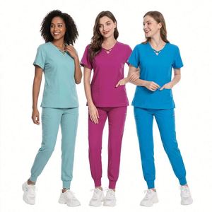 Uniformes Quirúrgicos Personalizados, Conjuntos de Uniformes para Enfermeras, 72% Poliéster, 22% Rayón, 6% Elastano, Traje de Hospital Elástico, OEM - Product Image 2