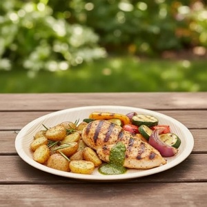 Eco Friendly <b>Disposable</b> Biodegradable Party Plates 10 Inches Round Sustainable Biodegradable Party & Snack Plates <b>Tableware</b> - Product Image 2