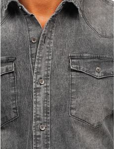 Chemises en jean pour hommes, coupe classique, en coton, écologiques, infroissables, décontractées, à manches longues, élégantes, pour la mode, vente en gros, fournisseur en vrac - Product Image 6