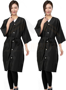 Combinaison de travail unisexe noire en polyester imperméable, coupe-vent et respirante, confortable, impression de logo par transfert thermique, service OEM - Product Image 5