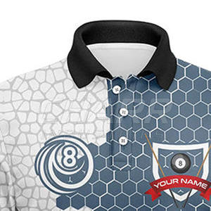 Polo de billard personnalisé avec impression par sublimation, maillot d'équipe pour les matchs, absorbant la transpiration, pour les joueurs de billard - Product Image 4