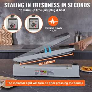 16 Inch Manual Heat Sealer Adjustable Heating Mode Aluminum <b>Shrink</b> <b>Wrap</b> Bag Sealer Portable Poly Bag Sealer Extra Replace Kit - Product Image 3