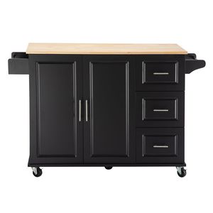 Carrello da Cucina con Piano in Marmo, Mobile Contenitore con Ripiano Regolabile - Product Image 1