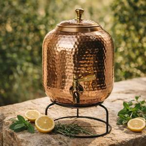 Ayurvedic Copper <b>Water</b> Dispenser with Brass Stand Custom Logo OEM ODM Factory Price - Product Image 4