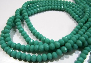 Amazonite naturelle, rondelle facettée, 7-8 mm, brin de 10 pouces de long - Product Image 3