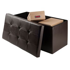 Pouf in finta pelle con sgabelli portaoggetti e prodotti ottomani - Product Image 5