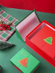 Caja de Regalo de Lujo Estética Personalizada, Cierre Magnético, Doble Puerta, Cartón Rígido, Empaque Navideño con Logotipo - Product Image 3