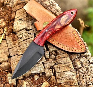 Couteau EDC à lame fixe de 8 pouces personnalisable, revêtement poudré, manche en résine, couteau de chasse et de camping à lame pleine, avec étui - Product Image 1