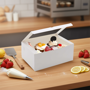 Boîte à pâtisserie personnalisée avec fenêtre, fabriquée au Vietnam, pour 6 cupcakes, avec plateau d'insertion de qualité alimentaire, fournitures de décoration de gâteaux - Product Image 3