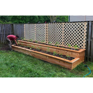 Bac à légumes surélevé en bois naturel pour l'extérieur, grand bac à plantes pour légumes, fleurs et herbes, kit de jardinage modulaire hors sol - Product Image 3