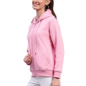 Sudadera con capucha rosa al por mayor 2026, ajuste regular, de algodón, forro polar, color liso, informal, unisex, para otoño - Product Image 4