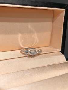 <b>Emerald</b> & Round Cut Moissanite Two Stone <b>Ring</b> 925 <b>Silver</b> Wedding Jewelry for Women's Party Gift For Partners - Product Image 2