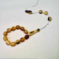 33 perles de prière islamiques, style Golfe et Turc, Misbah Tasbih, faites à la main, imitation antique, sculptées en buffle d'eau, artisanat naturel