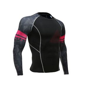 Secado rápido transpirable protección UV ropa de entrenamiento camisetas gimnasio ajuste camisa de manga larga compresión Unisex 100% poliéster - Product Image 6