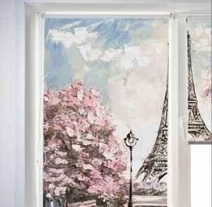 Persianas Verticales Estilo Campestre Francés con Diseño Floral Vintage de París, Ajustables, Ecológicas, de Poliéster, 100% Opacas para Ventanas Francesas - Product Image 4