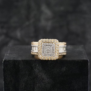 Hot Selling VVS Diamond 925 Sterling <b>Gold</b> Plated Hip Hop Wedding Anniversary <b>Ring</b> for Men Women with Diamond Test Passes - Product Image 1
