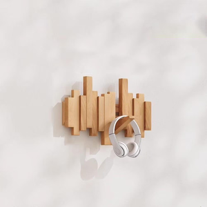 Wood Coat Hook Hanger Best quality Wood <b>Wall</b> Mounted Coat Rack Railing With Wood Hook Best Top Selling Sale - Product Image 4
