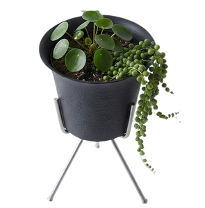 Derniers modèles de pots de jardin en métal noir, jardinières tendance avec support en acier, fabrication et fournisseur - Product Image 2