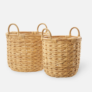 ตะกร้าเก็บของหวายสานมือแบบขายส่ง ตะกร้าใยธรรมชาติสีส้มที่ยั่งยืน - Product Image 4