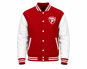 Dumela Custom Red <b>White</b> Varsity Bomber <b>Jacket</b> <b>Men</b> Embroidered Regular Fit Winter Outerwear Windproof OEM Service - Product Image 1