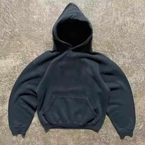 Sudadera de doble capa OEM Streetwear con efecto desgastado, lavado ácido, bajo sin rematar, algodón vintage, estilo hip-hop, personalizada para hombre - Product Image 2