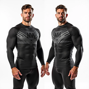 Maillot de combat MMA léger, T-shirt de compression élastique pour sportifs, Impression personnalisée, BJJ, Grappling, Entraînement de lutte, Fitness - Product Image 2