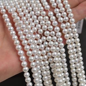 Perles d'eau douce naturelles en vrac, neuves, économiques, de 4 à 5 mm, pour la fabrication de colliers faits main, matériaux semi-finis - Product Image 1