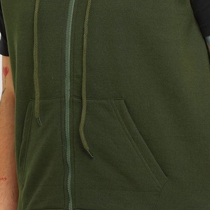 Hoodie sans manches en jersey tricoté 100 % coton uni pour homme, grande taille, personnalisable avec logo OEM, idéal pour la gym, vente en gros - Product Image 4