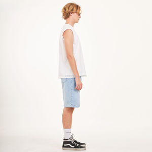 2025 Unisex Ribbed Tank <b>Top</b> Men's Gym <b>Vest</b> Customizable Logo Stretch Fitness T-Shirt Casual Muscle Style Summer Sport Workouts - Product Image 4