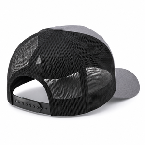 Gray Mesh Trucker <b>Hat</b> With Embroidered Logo Front Panel Adjustable Fit Unisex Casual Style 6-Panel Design - Product Image 5