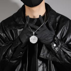 Collar con Colgante para Hombre, Estilo Hip Hop, con Incrustaciones de Diamantes, Letra Familiar, Chapado en Oro con Circonitas, Cadena de Eslabones, Nuevo y en Oferta - Product Image 3