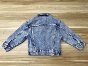 Veste en jean bleu clair à manches longues pour enfants, vêtements d'hiver en laine avec col rabattu et poches, vêtements en jean pour bébés garçons - Product Image 5