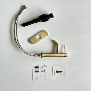 Rubinetto da Bagno Monocomando in Acciaio Inox T10 Oro Spazzolato, Miscelatore Lavabo con Foro Singolo, Non Spedibile nei Fine Settimana - Product Image 6