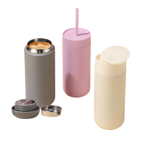 Gobelet isotherme pour café 16 oz en acier inoxydable, tasse à double couvercle isolée sous vide pour les voyages, les sports de plein air, bouteille d'eau - Product Image 3