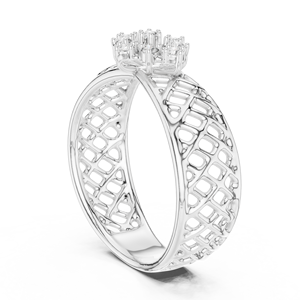 TRENDY LAB GROWN DIAMOND Women's Ring <b>Set</b> 18KT Solid White Gold Rhodium Plated Certified Engagement Wedding Party <b>Valentine</b> - Product Image 2