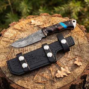 Couteau à brisket en acier Damas de 12 pouces, magnifiquement conçu, avec manche en bois de sycomore - Couteau à découper de 12 pouces pour viande, rôtis et fruits - Product Image 6