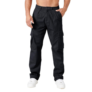 Custom Logo Men's Slim Fit Multi-Pocket Cotton Canvas Breathable Quick Dry Midweight Cargo Pants Fashion Street Wear Casual - Product Image 1