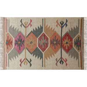 Lightweight and Foldable Custom Hand Woven Jute-Woolen Kilim <b>Rugs</b> for Living Room Bedroom & Study - Product Image 1
