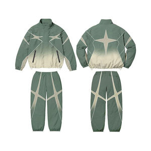 Conjunto Deportivo Unisex de Color Sólido, Chaqueta Cortavientos Impermeable de Manga Larga con Cuello Redondo, Pantalones Deportivos Transpirables y Ecológicos 2 en 1 - Product Image 2
